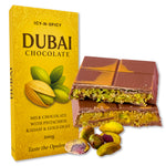 Dubai Chocolate with Kadaify, Pistachios and Edible Gold Dust!