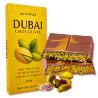 Dubai Chocolate with Kadaify, Pistachios and Edible Gold Dust!